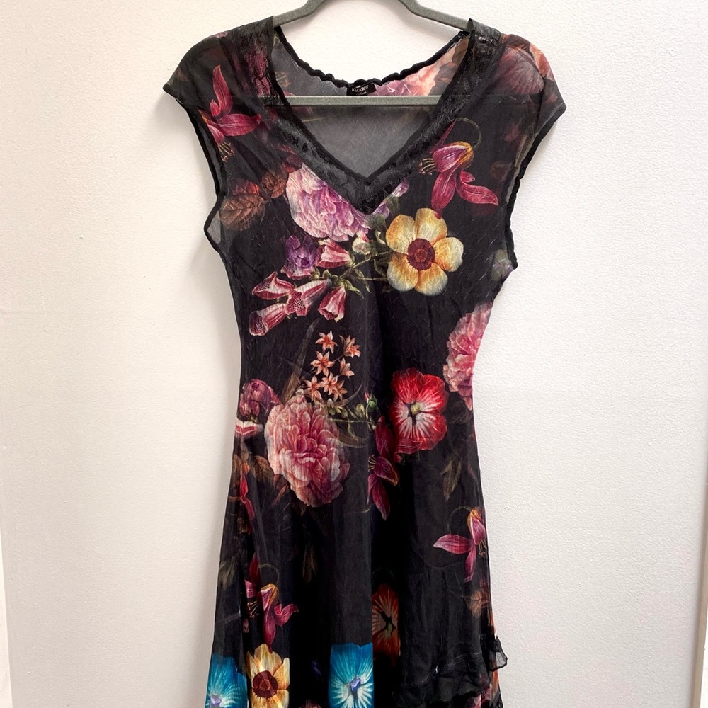 Komarov Black Floral Dress